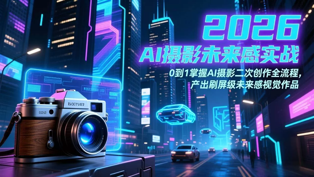 （17584期）2026 AI摄影未来感实战：0到1掌握AI摄影二次创作全流程，产出刷屏级未来感视觉作品