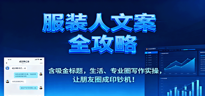 服装人文案全攻略，含吸金标题，生活、专业圈写作实操，让朋友圈成印钞机！-鹊桥梦网创