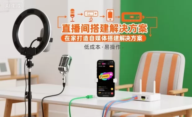 直播间搭建解决方案,在家打造自媒体搭建解决方案-鹊桥梦网创