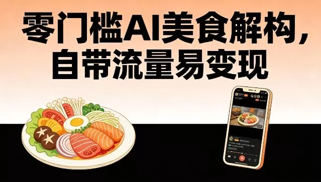 零门槛AI美食解构，自带流量易变现-鹊桥梦网创