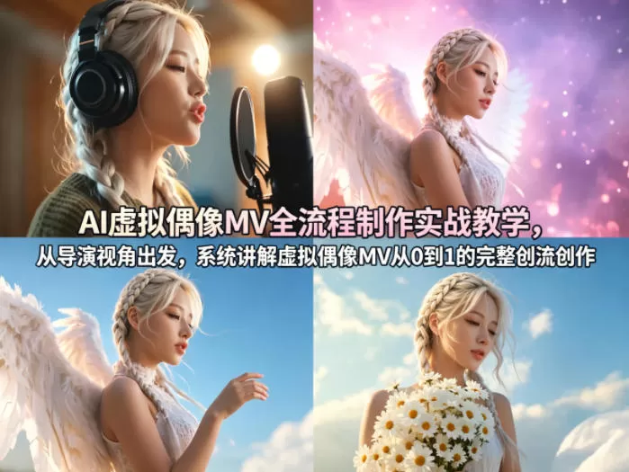 AI虚拟偶像MV全流程制作实战教学，从导演视角出发，系统讲解虚拟偶像MV从0到1的完整创作流程-鹊桥梦网创