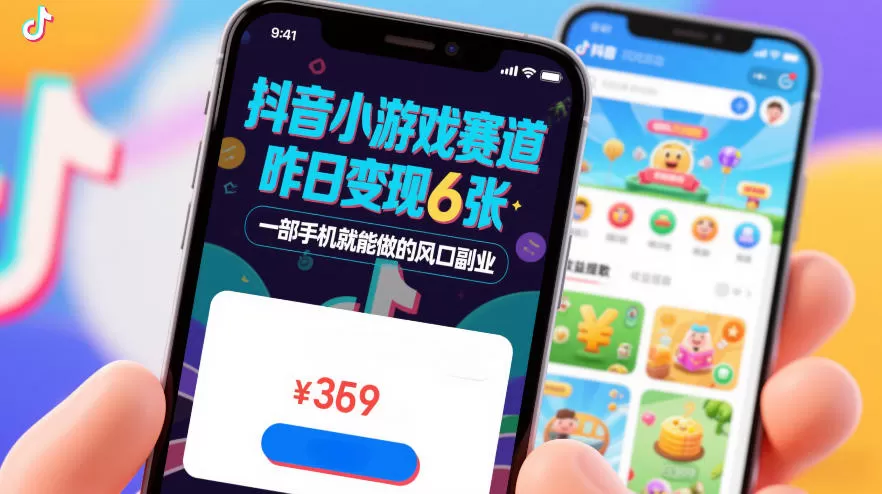 抖音小游戏赛道，昨日变现600+，零基础一部手机就能做的风口副业【揭秘】-鹊桥梦网创