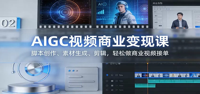 AIGC视频商业变现课：脚本创作、素材生成、剪辑，轻松做商业视频接单-鹊桥梦网创