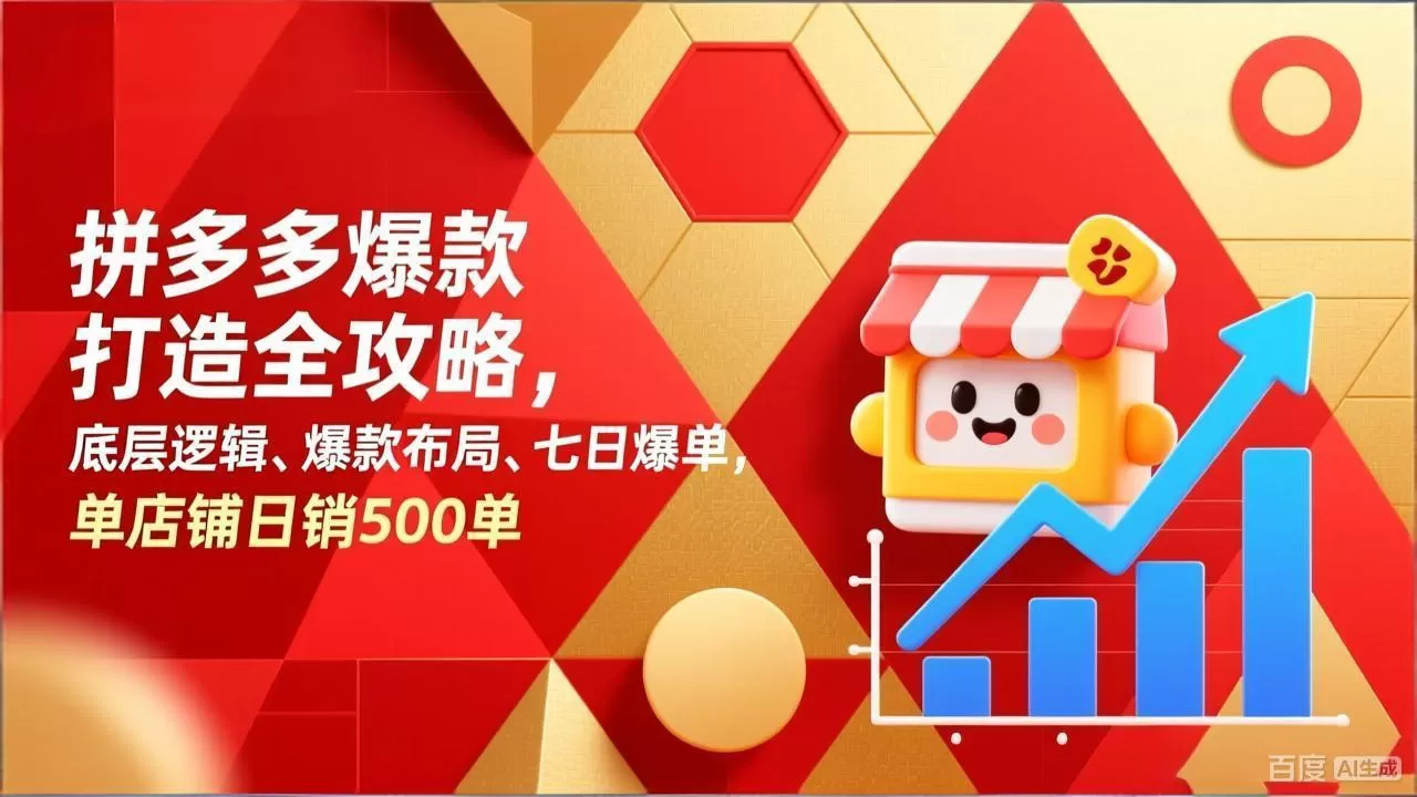 拼多多爆款打造全攻略，底层逻辑、爆款布局、七日爆单，单店铺日销500单-鹊桥梦网创