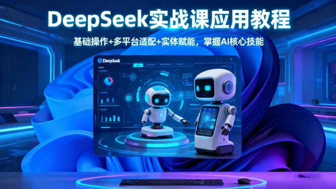 DeepSeek实战课应用教程、基础操作+多平台适配+实体赋能，掌握AI核心技能-鹊桥梦网创