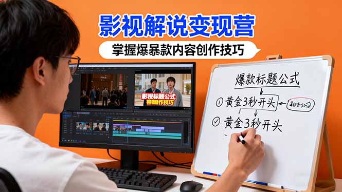 影视解说变现营:通过30+实战案例爆款内容创作技巧,掌握影视解说盈利密码-鹊桥梦网创