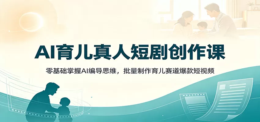 AI育儿真人短剧创作课：零基础掌握AI编导思维，批量制作育儿赛道爆款短视频-鹊桥梦网创