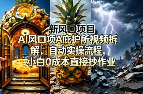 新风口项目AI庇护所视频拆解，自动实操流程，小白0成本直接抄作业-鹊桥梦网创