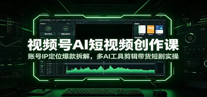 视频号AI短视频创作课:账号IP定位爆款拆解,多AI工具剪辑带货短剧实操-鹊桥梦网创
