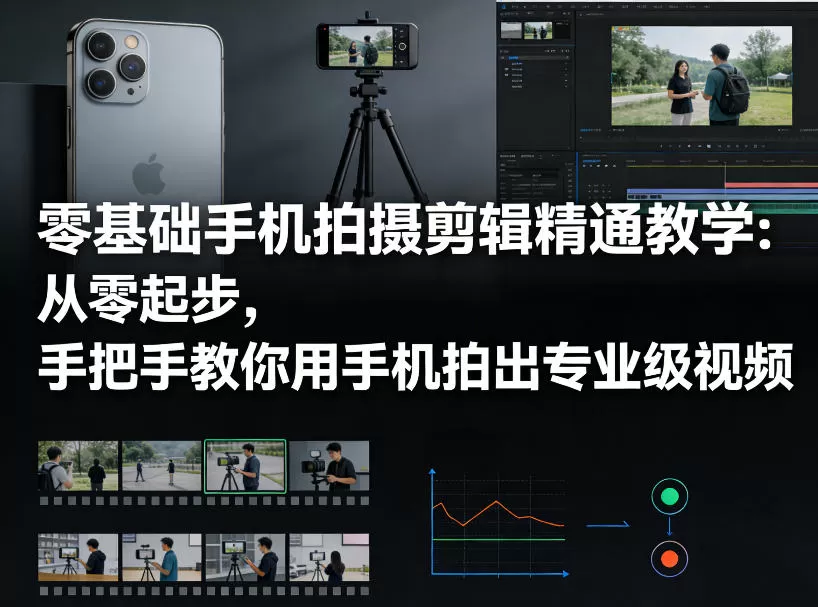 零基础手机拍摄剪辑精通教学：从零起步，手把手教你用手机拍出专业级视频