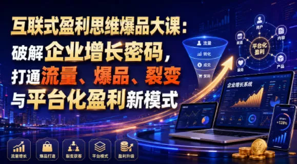 互联式盈利思维爆品大课:破解企业增长密码,打通流量、爆品、裂变与平台化盈利新模式-鹊桥梦网创