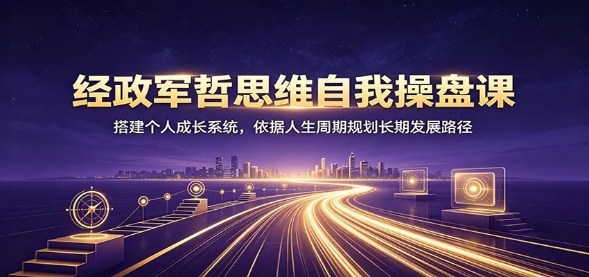 经政军哲思维自我操盘课:搭建个人成长系统,依据人生周期规划长期发展路径-鹊桥梦网创