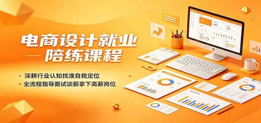 电商设计就业陪练课程:深耕行业认知找准自我定位,全流程指导面试谈薪拿下高薪岗位-鹊桥梦网创