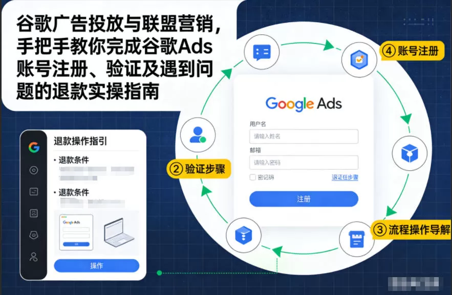 谷歌广告投放与联盟营销，手把手教你完成谷歌Ads账号注册、验证及遇到问题的退款实操指南-鹊桥梦网创
