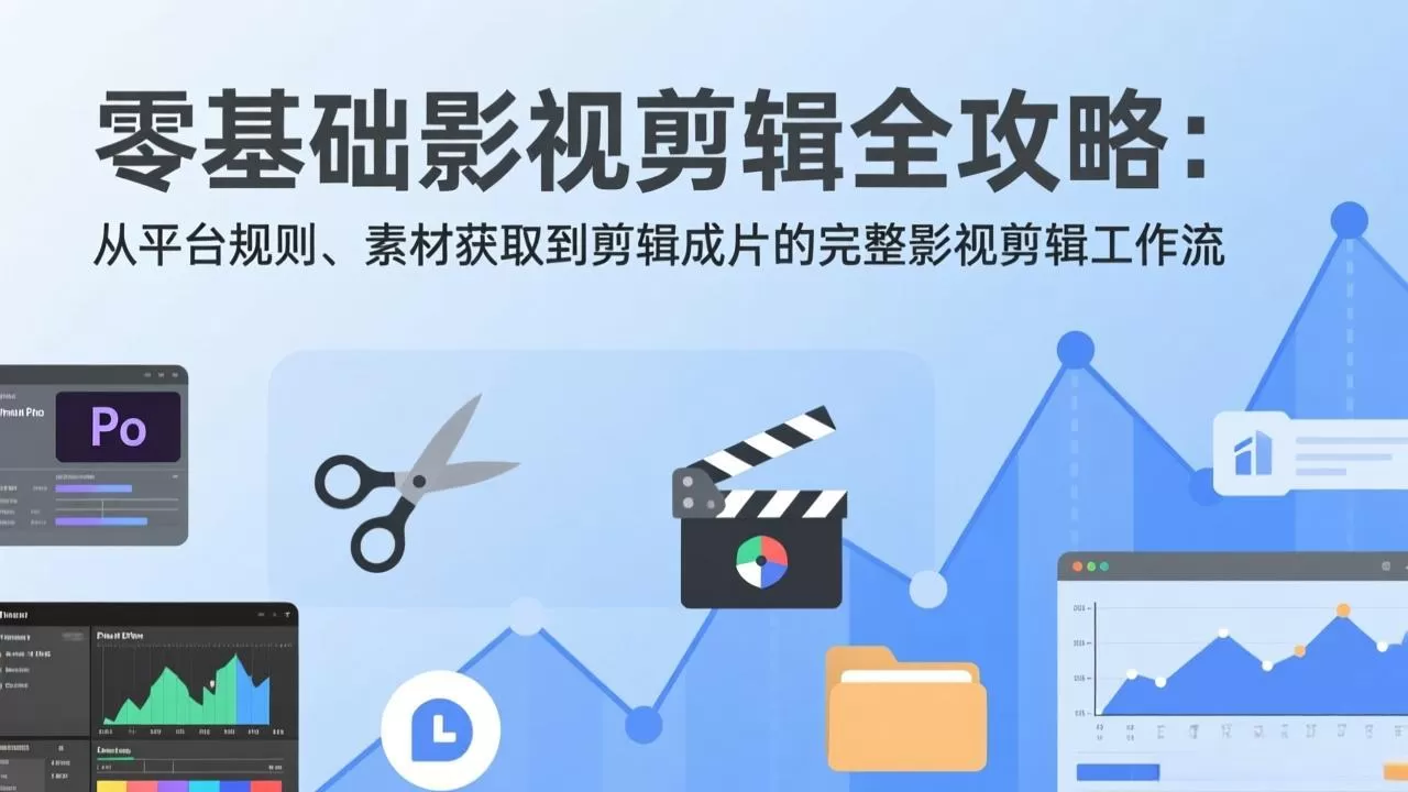 零基础影视剪辑全攻略：从平台规则、素材获取到剪辑成片的完整影视剪辑工作流-鹊桥梦网创