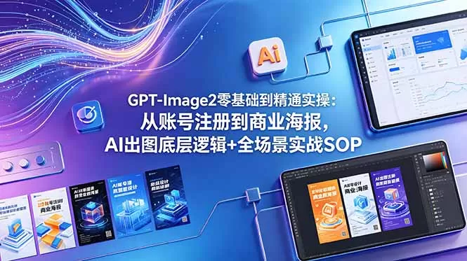 GPT-Image2零基础到精通实操：从账号注册到商业海报，AI出图底层逻辑+全场景实战SOP-鹊桥梦网创