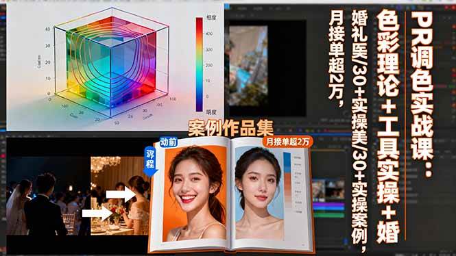 (16336期)PR调色实战课:色彩理论+工具实操+婚礼医美/30+实操案例,月接单超2万-鹊桥梦网创