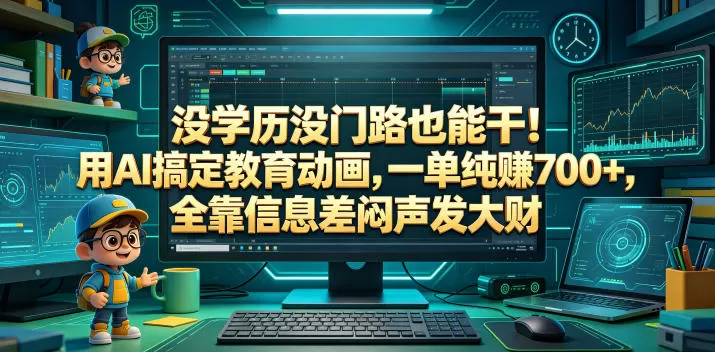 没学历没门路也能干!用AI搞定教育动画,一单纯賺700+,全靠信息差闷声发大财【揭秘】-鹊桥梦网创
