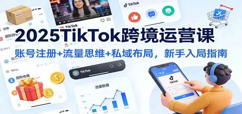 2025TikTok跨境运营课：账号注册+流量思维+私域布局，新手入局指南