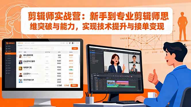 （16347期）剪辑师实战营：新手到专业剪辑师思维突破与能力，实现技术提升与接单变现-鹊桥梦网创