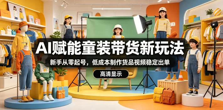 AI赋能童装带货新玩法,新手从零起号,低成本制作货品视频稳定出单-鹊桥梦网创