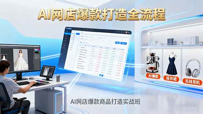(16326期)AI网店爆款商品打造实战班:AI技术实现商品图智能处理,快速搭建AI网店-鹊桥梦网创
