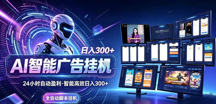 Ai智能广告挂G，别再瞎折腾了！这个全自动运行项目，新手当天见收益，告别频繁换项目的烦恼【揭秘】-鹊桥梦网创
