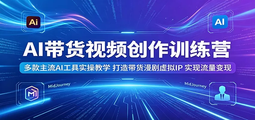 AI带货视频创作训练营：多款主流AI工具实操教学，打造带货漫剧虚拟IP，实现流量变现-鹊桥梦网创