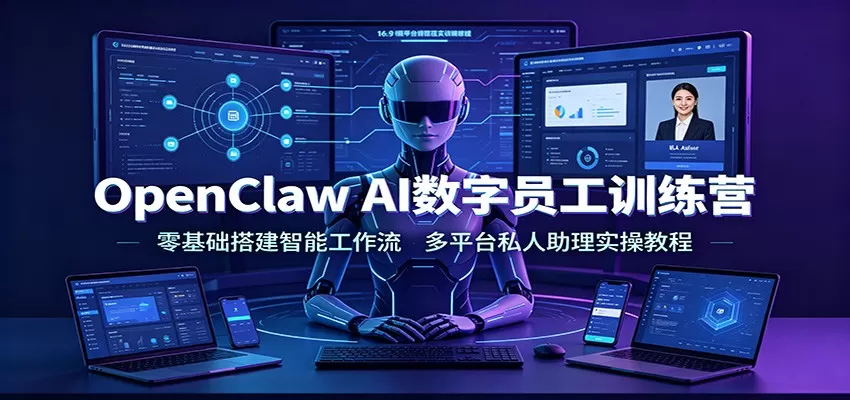 OpenClaw AI数字员工训练营:零基础搭建智能工作流,多平台私人助理实操教程 OpenClaw AI数字员工训练营:零基础搭建智能工作流,多平台私人助理实操教程
