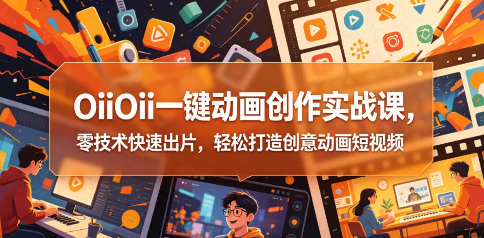 OiiOii一键动画创作实战课,零技术快速出片,轻松打造创意动画短视频-鹊桥梦网创