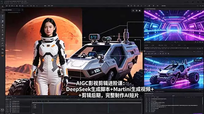 AIGC影视剪辑进阶课：DeepSeek生成脚本+Martini生成视频+剪辑后期，完整制作AI短片-鹊桥梦网创