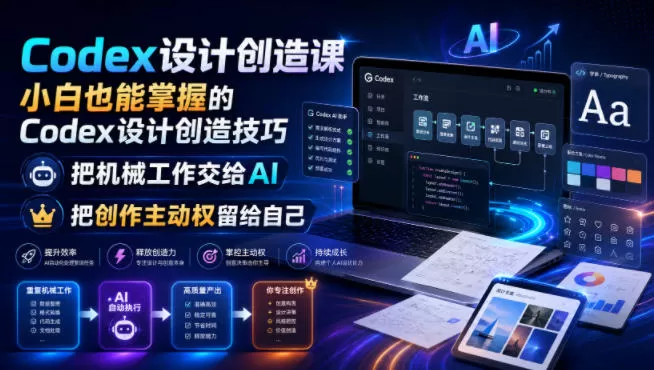 Codex设计创造课，小白也能掌握的Codex设计创造技巧，把机械工作交给AI，把创作主动权留给自己-鹊桥梦网创
