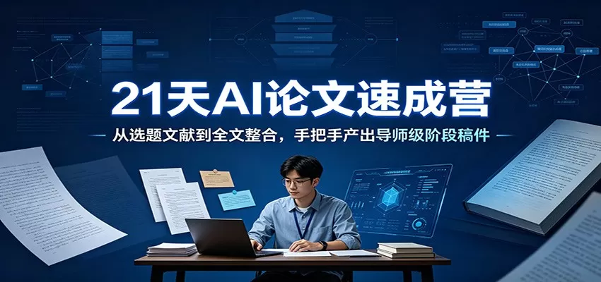 21天AI论文速成营：从选题文献到全文整合，手把手产出导师级阶段稿件-鹊桥梦网创