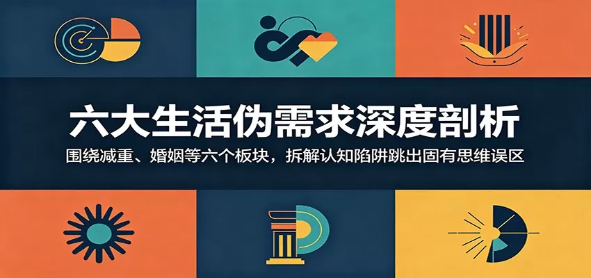 六大生活伪需求深度剖析：围绕减重、婚姻等六个板块，拆解认知陷阱跳出固有思维误区-鹊桥梦网创