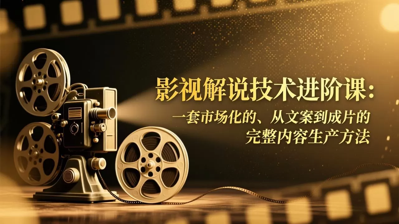 影视解说技术进阶课：一套市场化的、从文案到成片的完整内容生产方法-鹊桥梦网创