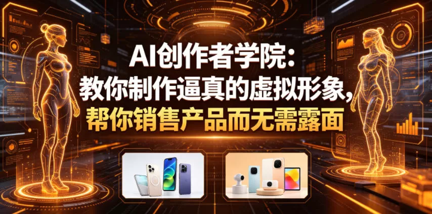 AI创作者学院:教你制作逼真的虚拟形象,帮你销售产品而无需露面【原创双语字幕】-鹊桥梦网创
