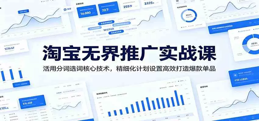 淘宝无界推广实战课：活用分词选词核心技术，精细化计划设置高效打造爆款单品-鹊桥梦网创