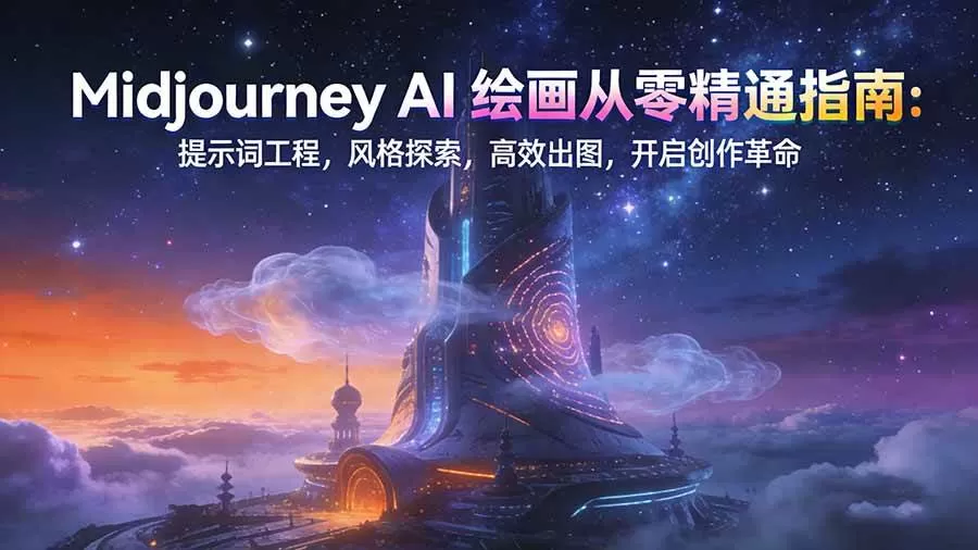 （17118期）Midjourney AI绘画从零精通指南：提示词工程，风格探索，高效出图，开启创作革命-鹊桥梦网创