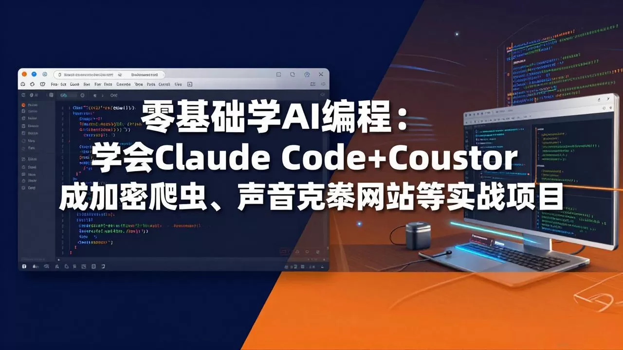 零基础学AI编程:学会Claude Code+Cursor完成加密爬虫、声音克隆网站等实战项目-鹊桥梦网创