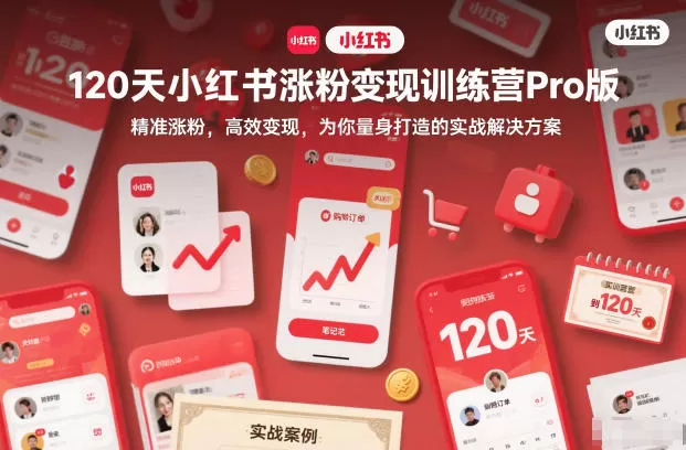 120天小红书涨粉变现训练营Pro版，精准涨粉，高效变现，为你量身打造的实战解决方案-鹊桥梦网创
