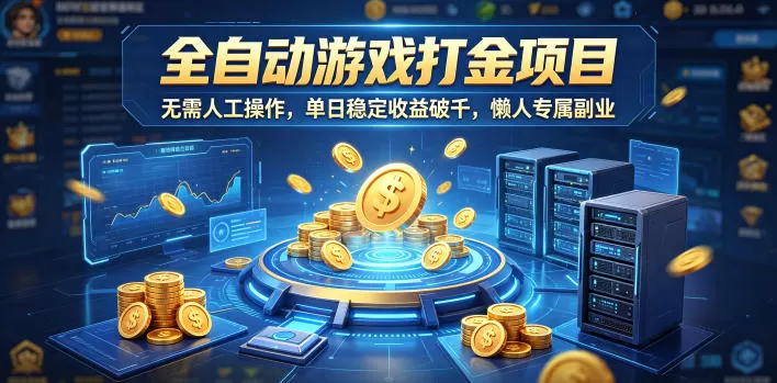 全自动游戏打金项目,无需人工操作,单日稳定收益破千,懒人专属副业【揭秘】-鹊桥梦网创