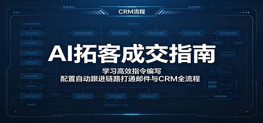 AI拓客成交指南：学习高效指令编写，配置自动跟进链路打通邮件与CRM全流程-鹊桥梦网创