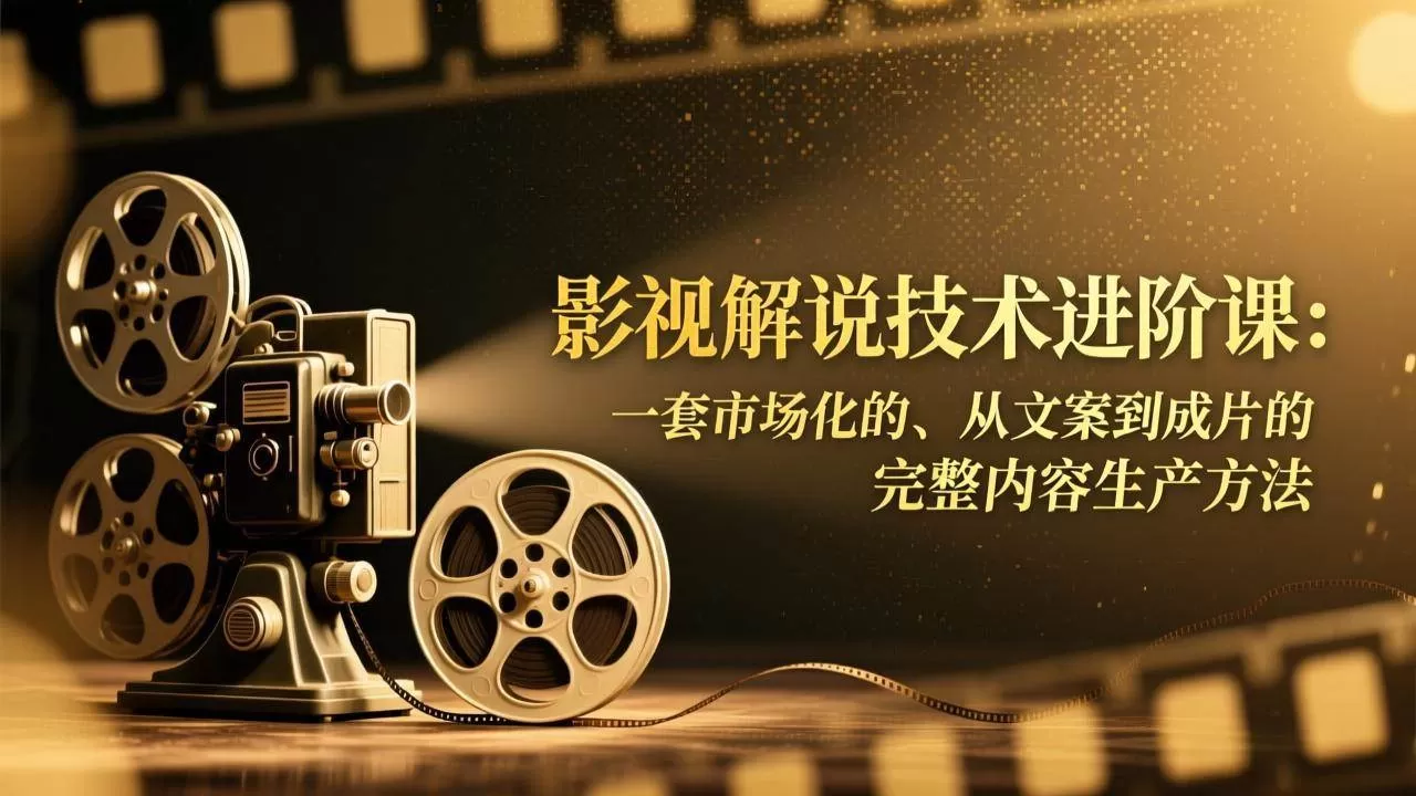 （17185期）影视解说技术进阶课：一套市场化的、从文案到成片的完整内容生产方法-鹊桥梦网创