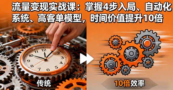 （16197期）流量变现实战课：掌握4步入局、自动化系统、高客单模型，时间价值提升10倍-鹊桥梦网创