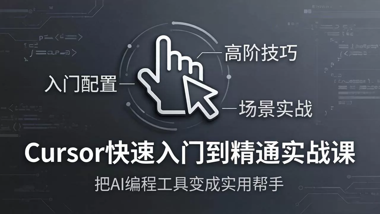 （17794期）Cursor快速入门到精通实战课：入门配置+高阶技巧+场景实战，把AI编程工具变成实用帮手