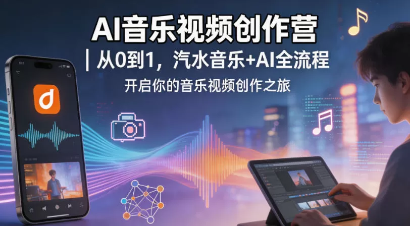 AI音乐视频创作营｜从0到1，汽水音乐+AI全流程，开启你的音乐视频创作之旅-鹊桥梦网创