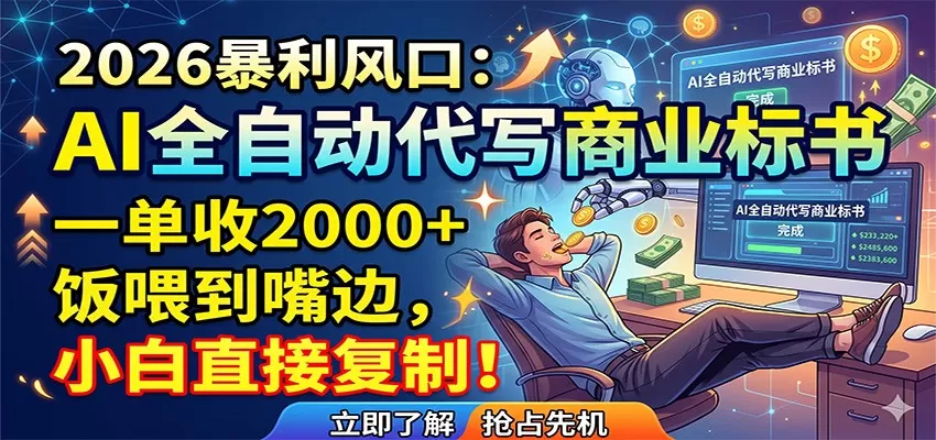 AI全自动代写商业标书，一单收2000+，饭喂到嘴边，小白直接复制-鹊桥梦网创