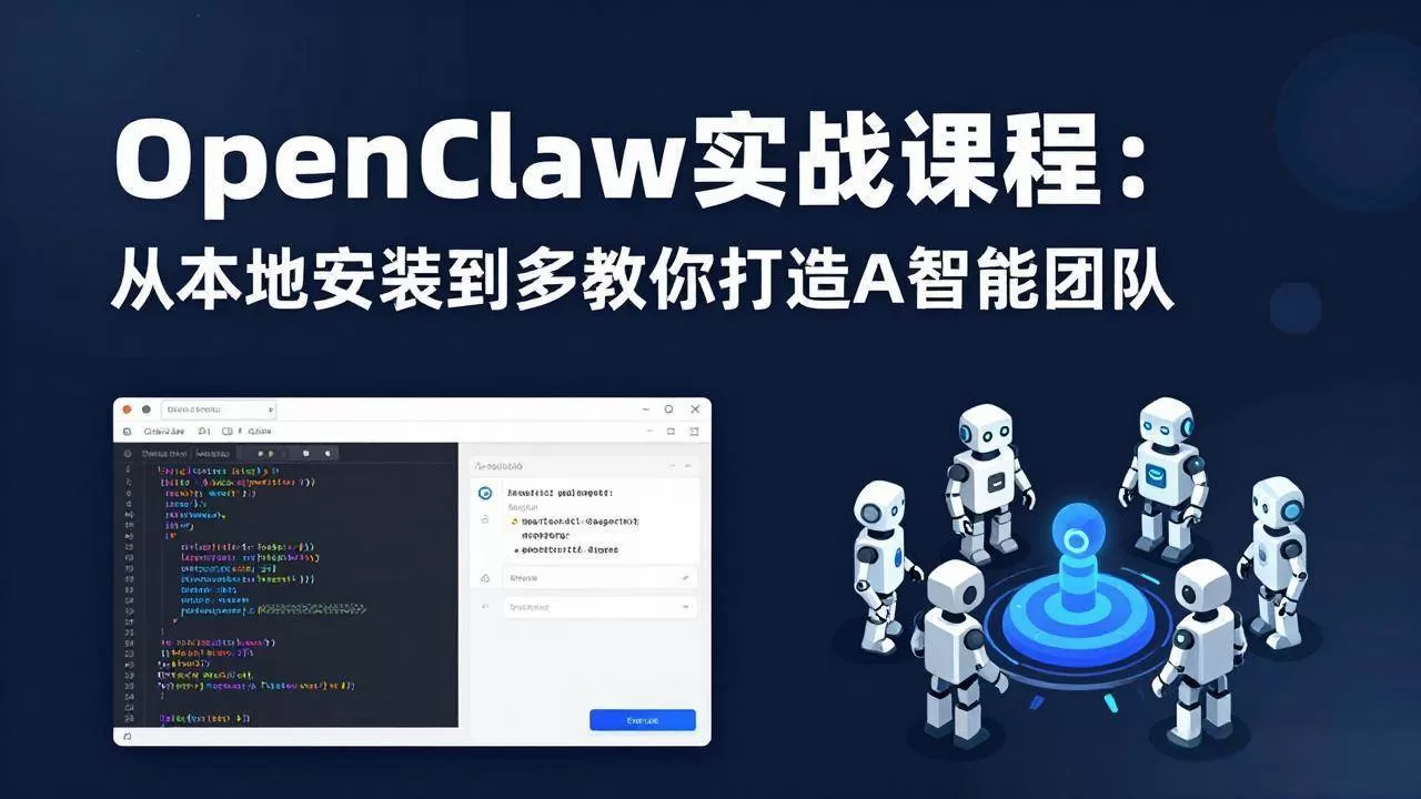 (17883期)OpenClaw实战课程:从本地安装到多Agent协同,手把手教你打造AI智能团队-鹊桥梦网创
