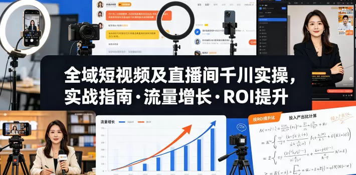 全域短视频及直播间千川实操，实战指南·流量增长·ROI提升（更新）-鹊桥梦网创