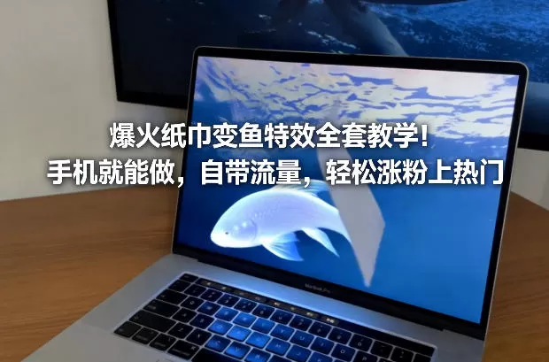 爆火纸巾变鱼特效全套教学！手机就能做，自带流量，轻松涨粉上热门-鹊桥梦网创